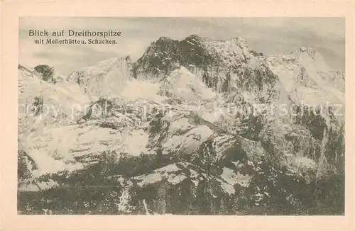 AK / Ansichtskarte  Dreitorspitze_Garmisch-Partenkirchen mit Meilerhuette und Schachen 