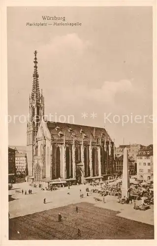 AK / Ansichtskarte  Wuerzburg Marktplatz Marienkapelle Wuerzburg