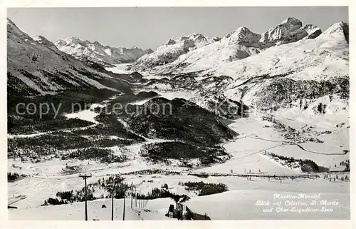 AK / Ansichtskarte Muottas_Muragl_Muottas_Murail_2453m_GR Blick auf Celerina St Moritz und Oberengadiner Seen 