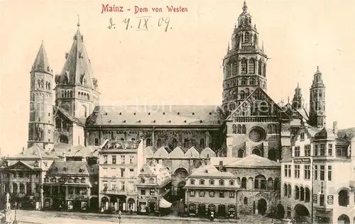 AK / Ansichtskarte  Mainz__Rhein Dom von Westen 