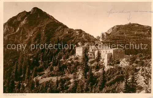 AK / Ansichtskarte  Herzogstand_1738m_Kochel_See_Oberbayern Martinskopf Unterkunftshaeuser 