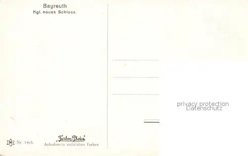 AK / Ansichtskarte  Bayreuth Kgl neues Schloss Bayreuth