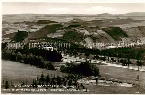 AK / Ansichtskarte  Altenberg__Osterzgebirge Panorama mit Berghof Raupennest 