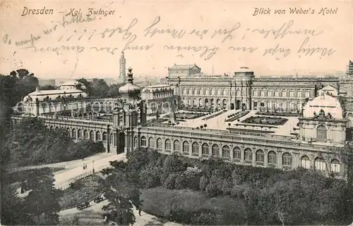 AK / Ansichtskarte  Dresden_Elbe Blick von Webers Hotel 