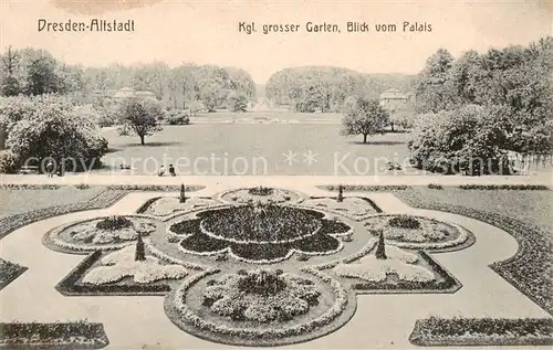 AK / Ansichtskarte  Dresden_Elbe Kgl grosser Garten Blick vom Palais 