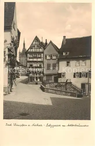 AK / Ansichtskarte  Bad_Wimpfen Salzgasse mit Adlerbrunnen Bad_Wimpfen