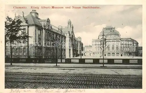 AK / Ansichtskarte 73806631 Chemnitz Koenig Albert Museum und Neues Stadttheater Chemnitz