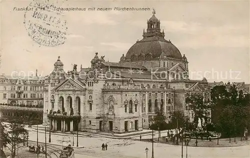 AK / Ansichtskarte 73806647 Frankfurt_Main Schauspielhaus mit neuem Maerchenbrunnen Frankfurt Main