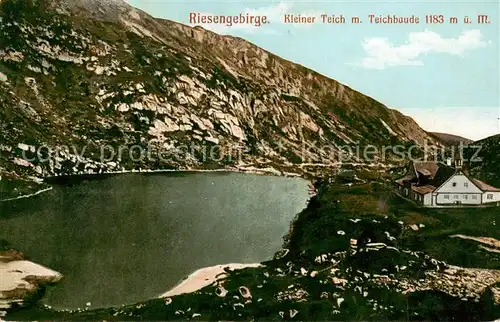 AK / Ansichtskarte 73806696 Kleiner_Teich_Hirschberg_Riesengebirge_PL mit Teichbaude 