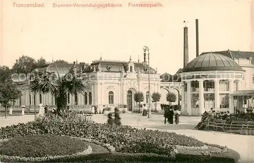 AK / Ansichtskarte  Franzensbad_Boehmen_Frantiskovy_Lazne_CZ Brunnen-Versendungsgebaeude Franzensquelle 