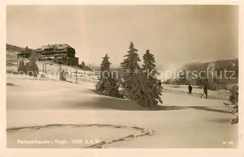 AK / Ansichtskarte 73806712 Hampelbaude_Schronisko_Strzecha_Akademicka_PL Bergbaude Winter im Riesengebirge 