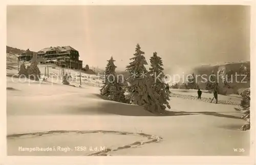 AK / Ansichtskarte  Hampelbaude_Schronisko_Strzecha_Akademicka_PL Bergbaude Winter im Riesengebirge 