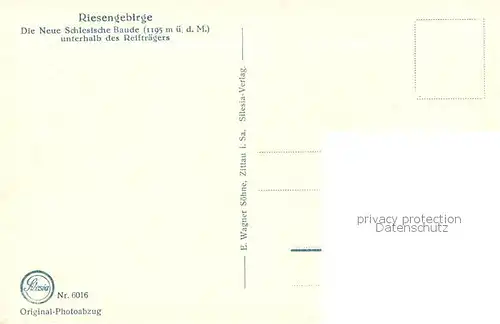 AK / Ansichtskarte 73806720 Schreiberhau_Szklarska_Poreba_Riesengebirge_PL Neue Schlesische Baude im Winter Silesia Karte Nr. 6016 