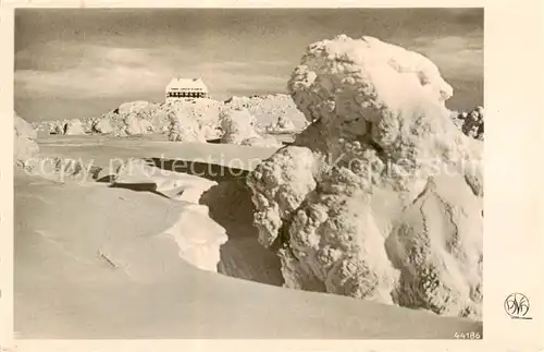 AK / Ansichtskarte  Riesengebirge_Schlesischer_Teil Reiftraeger Baude im Winter 