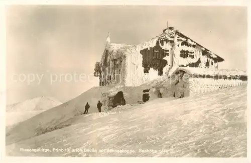 AK / Ansichtskarte 73806799 Riesengebirge_Boehmischer_Teil Prinz Heinrich Baude mit Schneekoppe 