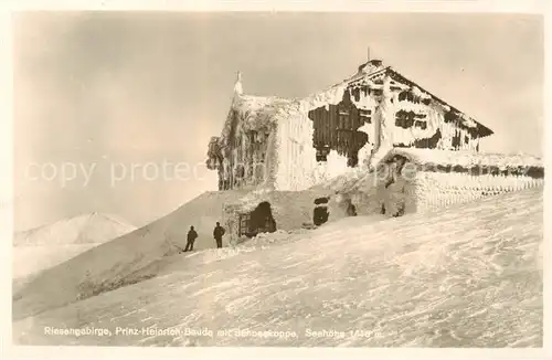 AK / Ansichtskarte  Riesengebirge_Boehmischer_Teil Prinz Heinrich Baude mit Schneekoppe 