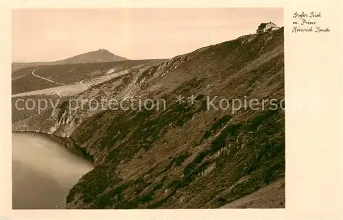 AK / Ansichtskarte  Riesengebirge_Boehmischer_Teil Grosser Teich mit Prinz Heinrich Baude 