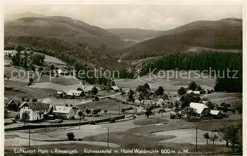 AK / Ansichtskarte  Hain_Giersdorf_Riesengebirge_PL Rotwassertal mit Hotel Waldmuehle 