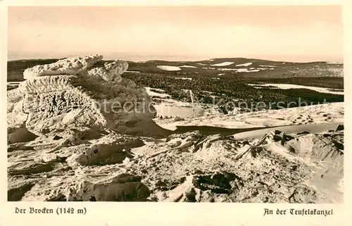 AK / Ansichtskarte  Brocken_Harz An der Teufelskanzel Brocken Harz