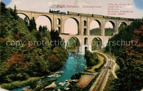 AK / Ansichtskarte 73806849 Elstertalbruecke_Plauen_Vogtland Eisenbahnviadukt 