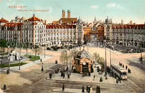 AK / Ansichtskarte  Muenchen Karlsplatz mit Karlstor Rondell Muenchen