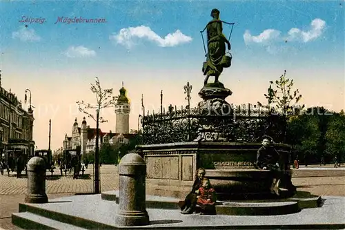 AK / Ansichtskarte  Leipzig Maegdebrunnen Feldpost Leipzig