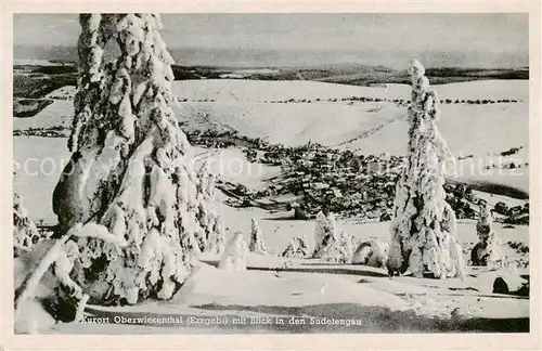 AK / Ansichtskarte  Oberwiesenthal_Erzgebirge mit Blick in den Sudetengau Oberwiesenthal Erzgebirge