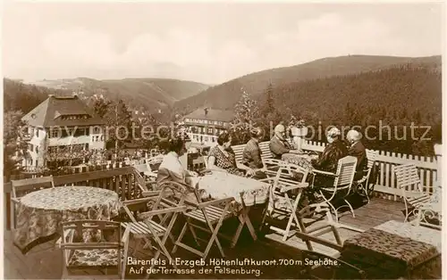 AK / Ansichtskarte  Baerenfels_Erzgebirge_Altenberg Auf der Terrasse der Felsenburg 