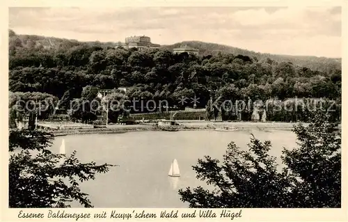 AK / Ansichtskarte  Essen__Ruhr Baldeneysee mit Kruppschem Wald und Villa Huegel 