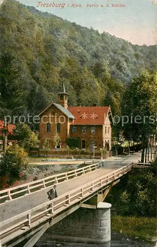 AK / Ansichtskarte 73806922 Treseburg_Harz Partie an der Kirche Treseburg Harz