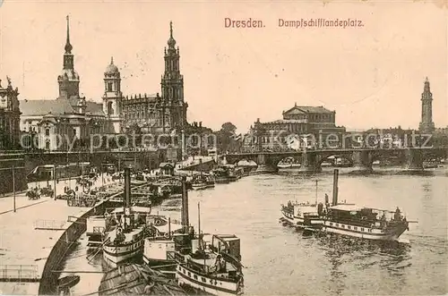 AK / Ansichtskarte  Dresden_Elbe Dampfschiff Landeplatz 