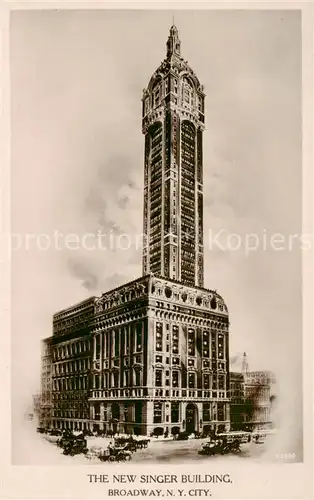 AK / Ansichtskarte  New_York_City The New Singer Building Broadway New_York_City