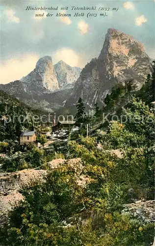 AK / Ansichtskarte  Hinterbaernbad_Wildermieming_Tirol_AT mit Totenkirchl und der kleinen Halt 