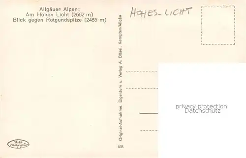 AK / Ansichtskarte  Hohes_Licht_2652m_Oberstdorf Am Hohen Licht mit Rrotgundspitze 