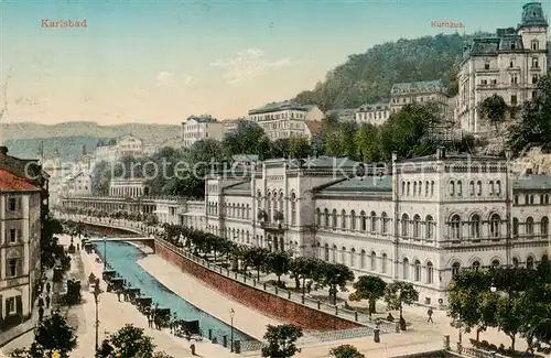 AK / Ansichtskarte  Karlsbad_Eger_Karlovy_Vary Panorama mit Kurhaus 