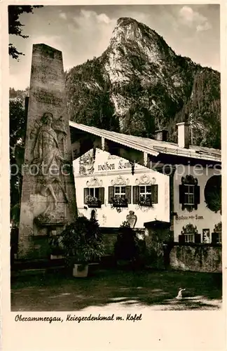 AK / Ansichtskarte  Oberammergau Kriegerdenkmal mit Kofel Oberammergau