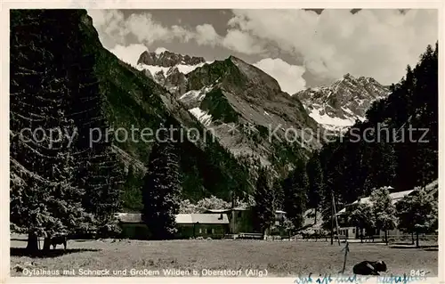 AK / Ansichtskarte  Oberstdorf Oytalhaus mit Schneck und Grossem Wilden Oberstdorf