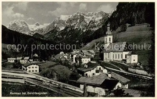 AK / Ansichtskarte  Ramsau__Berchtesgaden Panorama mit Kirche 