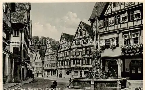 AK / Ansichtskarte 73807063 Urach_Bad Rathaus mit Marktbrunnen Urach_Bad