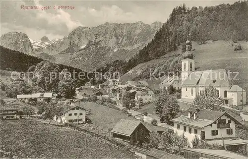 AK / Ansichtskarte  Ramsau__Berchtesgaden mit Reiteralpe und Kirche 