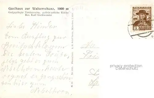 AK / Ansichtskarte  Walserschanz_Kleinwalsertal_AT Gasthaus zur Walserschanz 