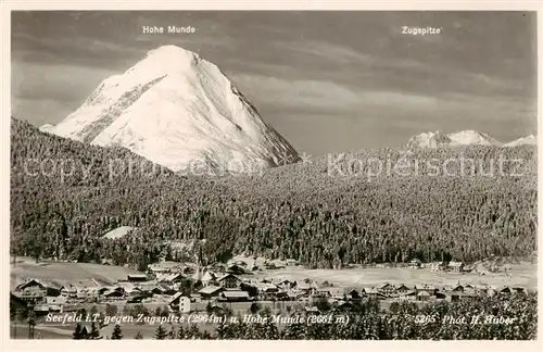 AK / Ansichtskarte 73807089 Seefeld_Tirol mit Zugspitze und Hohe Munde Seefeld Tirol