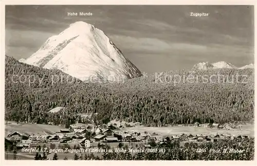 AK / Ansichtskarte  Seefeld_Tirol mit Zugspitze und Hohe Munde Seefeld Tirol