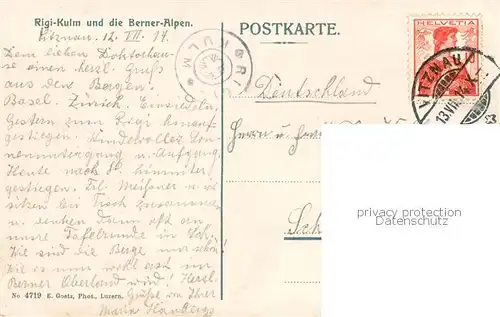 AK / Ansichtskarte Rigi_Kulm Panorama mit Berner Alpen Rigi_Kulm