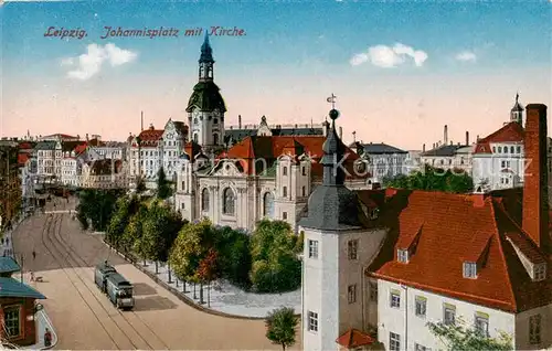 AK / Ansichtskarte  Leipzig Johannisplatz mit Kirche Leipzig