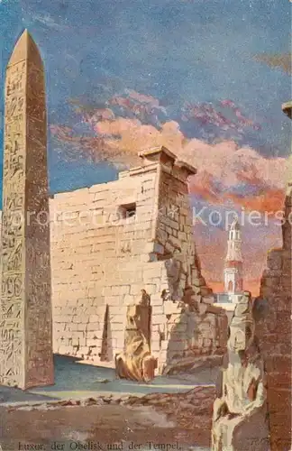 AK / Ansichtskarte 73807236 Luxor_Louqsor_Louksor_Egypt Obelix mit Tempel 