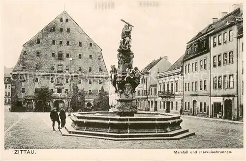 AK / Ansichtskarte  Zittau Marstall und Herkulesbrunnen Zittau