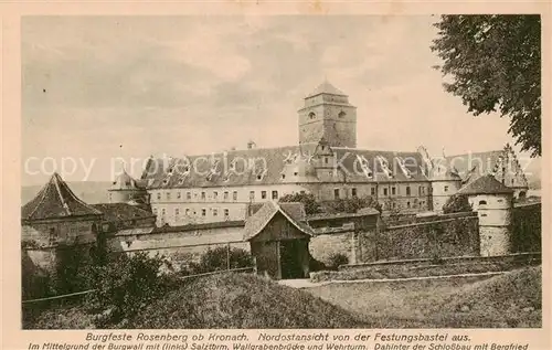 AK / Ansichtskarte  Kronach_Oberfranken Burgfeste Rosenberg Blick von der Festungsbastei Kronach Oberfranken