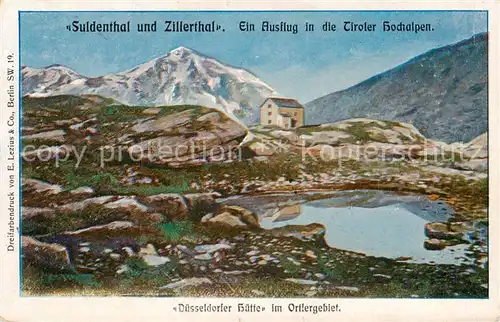 AK / Ansichtskarte  Duesseldorfer_Huette_2721m_Ortler_Schoeneck_IT im Ortlergebiet mit Suldenthal und Zillerthal 