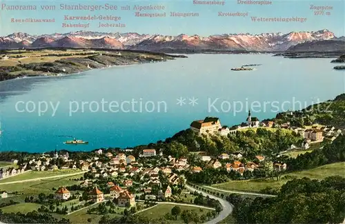 AK / Ansichtskarte  Starnberg_Starnbergersee Panoramakarte 